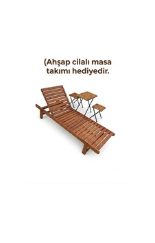 H-a Bahçe Meşe Ahşap Şezlong-ayarlanabilir Sırt Dayamalı,zımparalı Ve Cilalı ,bahçe Ve Havuz Şezlongu Kahverengi