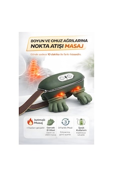 Smayling Gerçek El Hissi Boyun Ve Omuz Masaj Aleti Isıtmalı Şarjlı Kablosuz Masaj Cihazı 3 Modlu Derin Doku Masajı Yeşil Smayling Gerçek El Hissi Boyun Ve Omuz Masaj Aleti Isıtmalı Şarjlı Kablosuz Masaj Cihazı 3 Modlu Derin Doku Masajı Yeşil