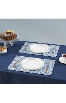 Karaca Home Petra Patterned Amerikan Servisi 2'li Set Mavi Beyaz