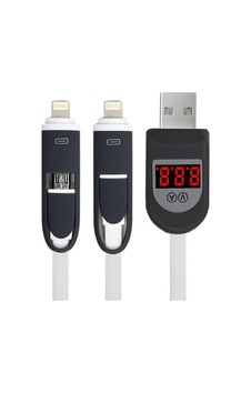 Voltaj Göstergeli Çok Fonksiyonlu Mikrofonlu Usb'Li Şarj Kablosu