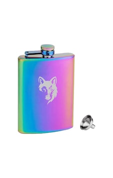 Rainbow Paslanmaz Çelik Cep İcki Matarası 8oz 240ML Kurt Rainbow Paslanmaz Çelik Cep İcki Matarası 8oz 240ML Kurt
