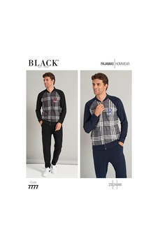 Donwear Erkek Selanik Desen Pijama Takımı 7777 Bordo