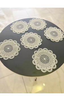 6'lı Dantel Kahve Sunumluğu 15x15 Cm Asorti Desenli Çeyizlik Sunumluk Çok Renkli 6'lı Dantel Kahve Sunumluğu 15x15 Cm Asorti Desenli Çeyizlik Sunumluk Çok Renkli