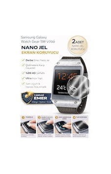 Samsung Galaxy Watch Gear Sm-v700 Uyumlu Nano Jel Ekran Koruyucu 2 Adet Darbe Emici Tam Kaplayan Samsung Galaxy Watch Gear Sm-v700 Uyumlu Nano Jel Ekran Koruyucu 2 Adet Darbe Emici Tam Kaplayan