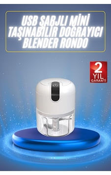 Mini El Rondosu Şarjlı Doğrayıcı Taşınabilir Rondo Blender 250 Ml - Lisinya Mini El Rondosu Şarjlı Doğrayıcı Taşınabilir Rondo Blender 250 Ml - Lisinya