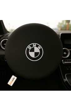Bmw Araba Penye Kumaş Direksiyon Kılıfı Siyah - Direksiyon Koruyucu Kılıf Siyah