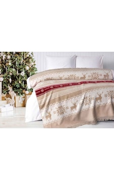 Merinos Pamuklu Battaniye 180x220 Kutulu Reno Bej Bej Merinos Pamuklu Battaniye 180x220 Kutulu Reno Bej Bej