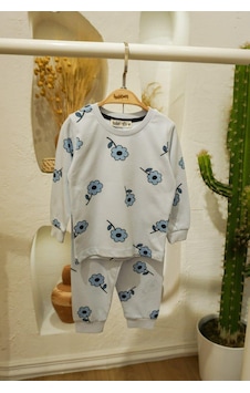 Kız Çocuk Mavi Çiçekli Desenli Uzun Kollu Pijama Takımı-893 Mavi Kız Çocuk Mavi Çiçekli Desenli Uzun Kollu Pijama Takımı-893 Mavi