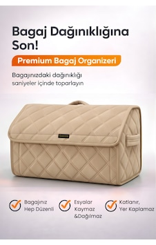 Bagaj Çantası Oto Bagaj Organizer Lüks Tay Tüyü Su Geçirmez Kaymaz Katlanır - Bej Bagaj Çantası Oto Bagaj Organizer Lüks Tay Tüyü Su Geçirmez Kaymaz Katlanır - Bej