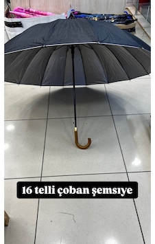 Rainwalker Çoban Şemsiye 16 Telli Siyah Rainwalker Çoban Şemsiye 16 Telli Siyah