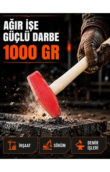 Byhanex Hnx-2715 Çekiç 1000 Gr 1 Kg Ahşap Saplı Ağır İş Çekici Byhanex Hnx-2715 Çekiç 1000 Gr 1 Kg Ahşap Saplı Ağır İş Çekici