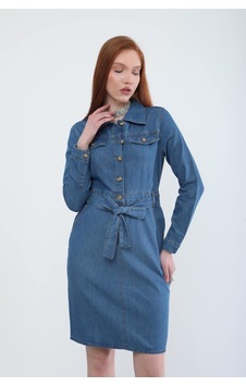 Banny Jeans Kadın Kuşaklı Uzun Kollu Elbise Açık Mavi Banny Jeans Kadın Kuşaklı Uzun Kollu Elbise Açık Mavi