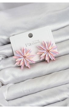 Lotus Model Pembe Renk Kristal Taşlı Kadın Küpe Çok Renkli Lotus Model Pembe Renk Kristal Taşlı Kadın Küpe Çok Renkli