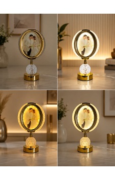 Kişiye Özel Fotoğraflı Kristal Led Masa Lambası-gold Çerçeveli 20x34 Kişiye Özel Fotoğraflı Kristal Led Masa Lambası-gold Çerçeveli 20x34