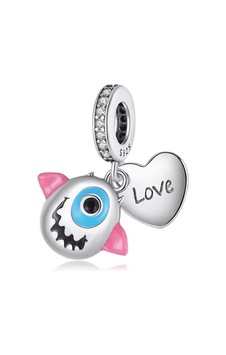 Fubena Şeytan Gözü Ve Love Sallantılı Charm Gümüş Fubena Şeytan Gözü Ve Love Sallantılı Charm Gümüş
