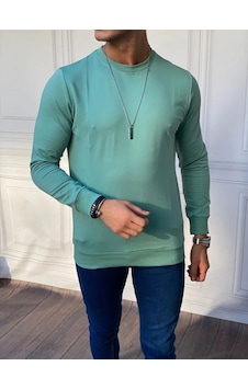 Modefendi Düz Renk İki İplik Sweatshırt Yeşil Modefendi Düz Renk İki İplik Sweatshırt Yeşil