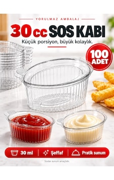 30 Cc Şeffaf Plastik Sos Kabı 100 Lü Ketçap, Mayonez Ve Porsiyonluk Sunum Kabı Diğer 30 Cc Şeffaf Plastik Sos Kabı 100 Lü Ketçap, Mayonez Ve Porsiyonluk Sunum Kabı Diğer