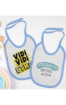 BK Kids Vidi Vidi Etma ve Tukendum Tasarımlı 2’li Mavi Mama Önlüğ Mavi BK Kids Vidi Vidi Etma ve Tukendum Tasarımlı 2’li Mavi Mama Önlüğ Mavi