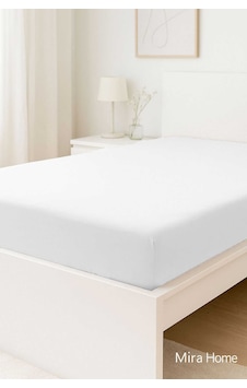 Çift Kişilik Düz Penye %100 Pamuklu Lastikli Çarşaf 200x200 Cm Battal Boy Newsheet Beyaz Renkli