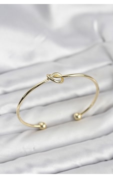 Düğüm Model Pirinç Gold Renk Kadın Bileklik Çok Renkli
