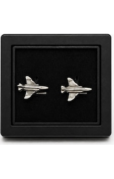 F-4 Siyah Kutulu Kol Düğmesi Gümüş