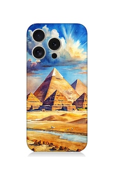Apple Uyumlu iPhone 15 Pro Max Piramid Manzarası Desenli Silikon Kılıf Silikon Apple Uyumlu iPhone 15 Pro Max Piramid Manzarası Desenli Silikon Kılıf Silikon
