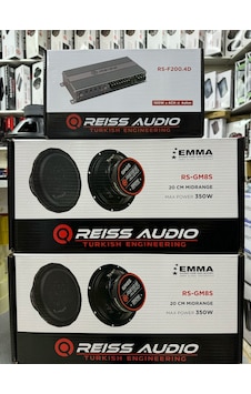 Reiss Üclü Takım Rs-gm8s 20cm İki Takım Midrange Rs-f200.4 4x100rms Oto Anfi