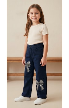 Storm Wear Çocuk Kurdele Taşlı Pantolon Lacivert Storm Wear Çocuk Kurdele Taşlı Pantolon Lacivert