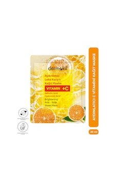 Dermokil Aydınlatıcı Leke Karşıtı C Vitaminli Kağıt Yüz Maskesi 20 Ml Dermokil Aydınlatıcı Leke Karşıtı C Vitaminli Kağıt Yüz Maskesi 20 Ml