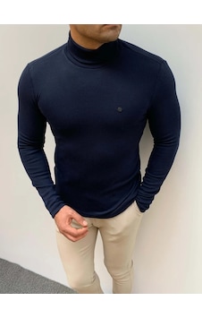 Modefendi Slim Fit A Kalite Pamuk Tam Boğazlı Kazak Lacivert