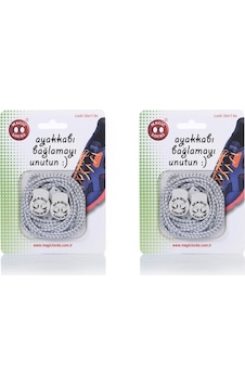 Magic Locks Yuvarlak Akıllı Ayakkabı Bağcık 2'li Set Beyaz-Beyaz