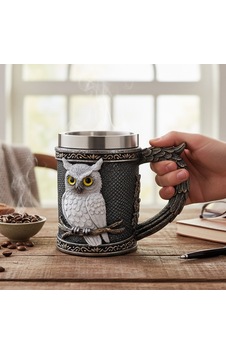 Baykuş Figürlü 3 D Kabartmalı Paslanmaz Çelik Kupa Bardak Diğer Baykuş Figürlü 3 D Kabartmalı Paslanmaz Çelik Kupa Bardak Diğer