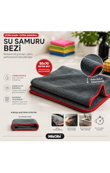 Su Samuru 50x70 Cm Premıum Mikrofiber Kurulama Bezi Ekstra Kalın Doku, Yüksek Su Emicilik, Araç & Oto Bakım Bezi 1 adet Su Samuru 50x70 Cm Premıum Mikrofiber Kurulama Bezi Ekstra Kalın Doku, Yüksek Su Emicilik, Araç & Oto Bakım Bezi 1 adet