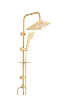 Golden Kare Krom Lüks Robot Yağmurlama Tepe Duş Seti Lisinya Altın Golden Kare Krom Lüks Robot Yağmurlama Tepe Duş Seti Lisinya Altın