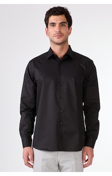 Dufy Erkek Regular Fit Uzun Kol Siyah Gömlek-17302 Dufy Erkek Regular Fit Uzun Kol Siyah Gömlek-17302