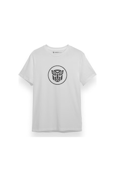 Transformers Autobot Icon Beyaz Kısa Kol Erkek Tshirt 001