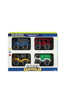 Oyuncak Kamyon Set 4 Adet Oyuncak Kamyon Seti Renkli Kamyon Set