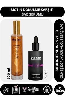 The Fair. Biotin Dökülme Karşıtı 50 Ml Saç Serumu Ve Shine Spf 50 Güneş Koruyucu Saç Yağı 100 Ml The Fair. Biotin Dökülme Karşıtı 50 Ml Saç Serumu Ve Shine Spf 50 Güneş Koruyucu Saç Yağı 100 Ml