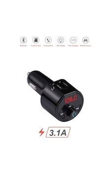 G10 Pd Şarj Özellikli Dijital Göstergeli Bluetooth Fm Transmitter Siyah