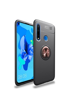 Huawei P40 Lite E Kılıf Zore Ravel Silikon Kapak Siyah-Rose Gold