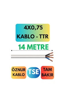 Öznur 4x0,75 Ttr Kablo Metre Seçenekli Beyaz - 14 Metre Öznur 4x0,75 Ttr Kablo Metre Seçenekli Beyaz - 14 Metre