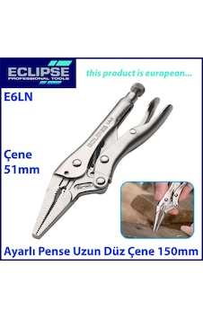 Eclipse E6Ln Ayarlı Pense Uzun Ve Düz Çene 150 Mm Eclipse E6Ln Ayarlı Pense Uzun Ve Düz Çene 150 Mm