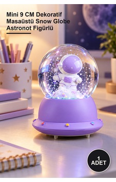 1 Adet Küçük Astronot Işıklı Kar Küresi Mini 9 Cm Dekoratif Masaüstü Snow Globe Astronot Figürlü 1 Adet Küçük Astronot Işıklı Kar Küresi Mini 9 Cm Dekoratif Masaüstü Snow Globe Astronot Figürlü