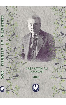 Sabahattin Ali Ajandası 2025 Bej/gri Tonlarında Soluk Mor-mavi Detaylar