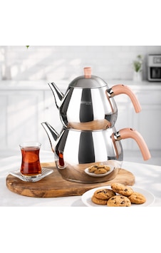 Porsima 1030-1 Damla Bakalit Kulp Mega Boy Paslanmaz Çelik Çaydanlık Takımı - Rose - 1,80-2,80lt Diğer Porsima 1030-1 Damla Bakalit Kulp Mega Boy Paslanmaz Çelik Çaydanlık Takımı - Rose - 1,80-2,80lt Diğer