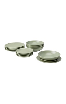 Färgklar 18 Parça Yemek Takımı, Stoneware, Açık Yeşil, 6 Kişilik Set Çok Renkli Färgklar 18 Parça Yemek Takımı, Stoneware, Açık Yeşil, 6 Kişilik Set Çok Renkli