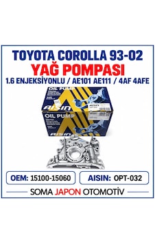 Corolla 93-02 1.6 Enjeksiyonlu Ae101-ae111-4af 4afe Yağ Pompası Aısın Opt-032 Corolla 93-02 1.6 Enjeksiyonlu Ae101-ae111-4af 4afe Yağ Pompası Aısın Opt-032