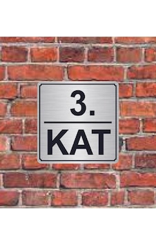 3. Kat Yazılı Metal Yönlendirme Levhası 15x15 Cm