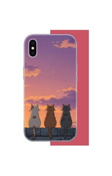 İphone X-xs Uyumlu Duvardaki Kediler Uv Baskılı Silikon Kılıf Renkli İphone X-xs Uyumlu Duvardaki Kediler Uv Baskılı Silikon Kılıf Renkli