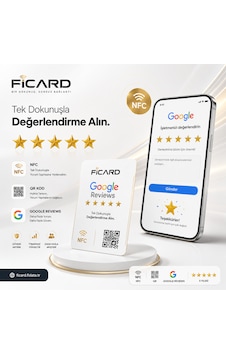 Ficard Google Yorum Kartı Nfc + Qr Google Değerlendirme Kartı İşletmeler İçin Akıllı Yorum Kartı Ficard Google Yorum Kartı Nfc + Qr Google Değerlendirme Kartı İşletmeler İçin Akıllı Yorum Kartı